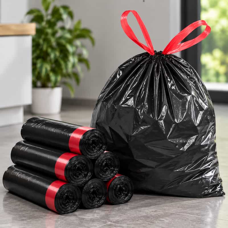 کیسه زباله بند دار ضخیم با قابلیت حمل آسان
